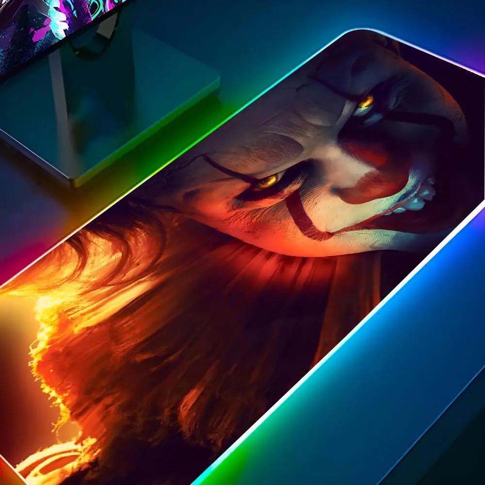 It Mouse Pad RGB Pc Gamer Keyboard LED Glowing mause pad Mats Rubber Cute Cartoon Gaming Computer csgo lol pubg