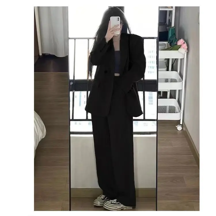 Fashion casual high-end blazer women\'s 2024 autumn and winter new Korean version loose and thin two-piece suit suit