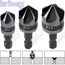 3PCS Hex Countersink Boring 90 Degrees Countersink Drill Bit for Woodr Metal Chamfer Cutter Chamfer Metal Drilling Bit Set