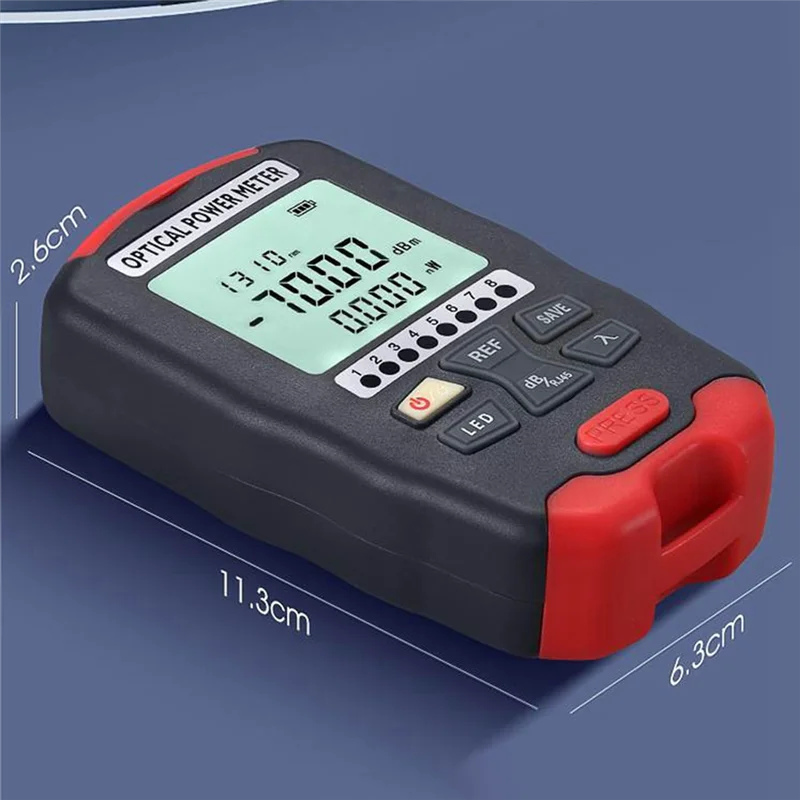 Optical Fiber Power Meter Fiber Visual Fault Locator 10 Wavelengths Sensitive Chip Accurate Measurement for Wiring D7 SSQ