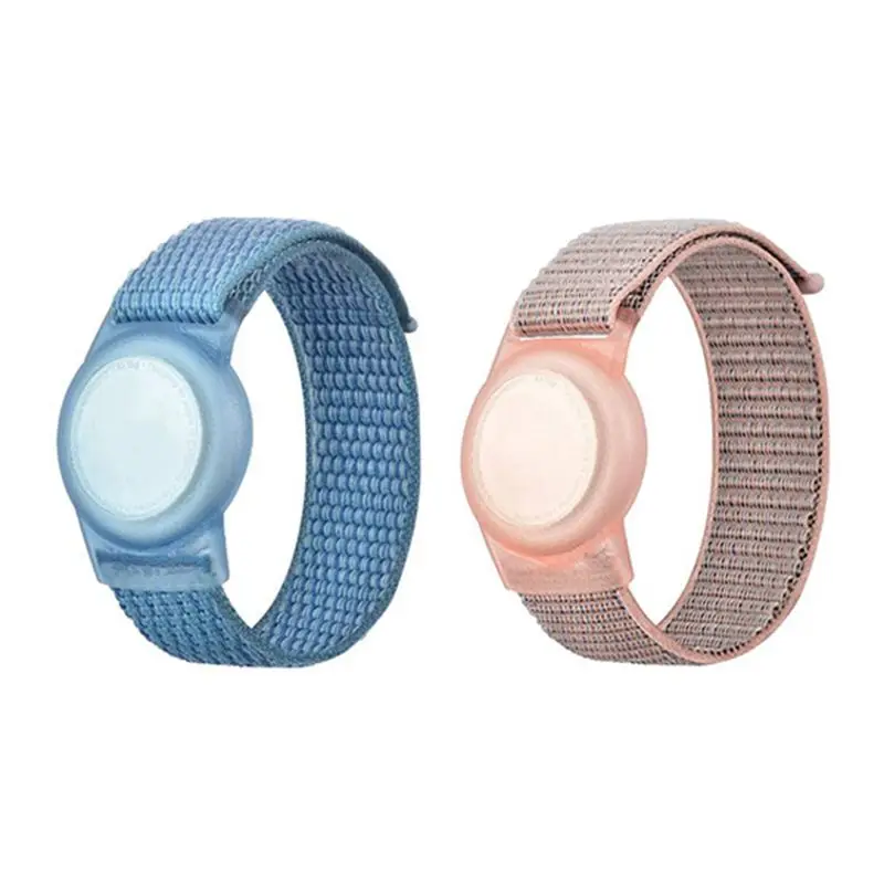 

AED6-2PCS Детский браслет, совместимый с защитным чехлом Airtag для держателя GPS Air Tag с нейлоновым браслетом C