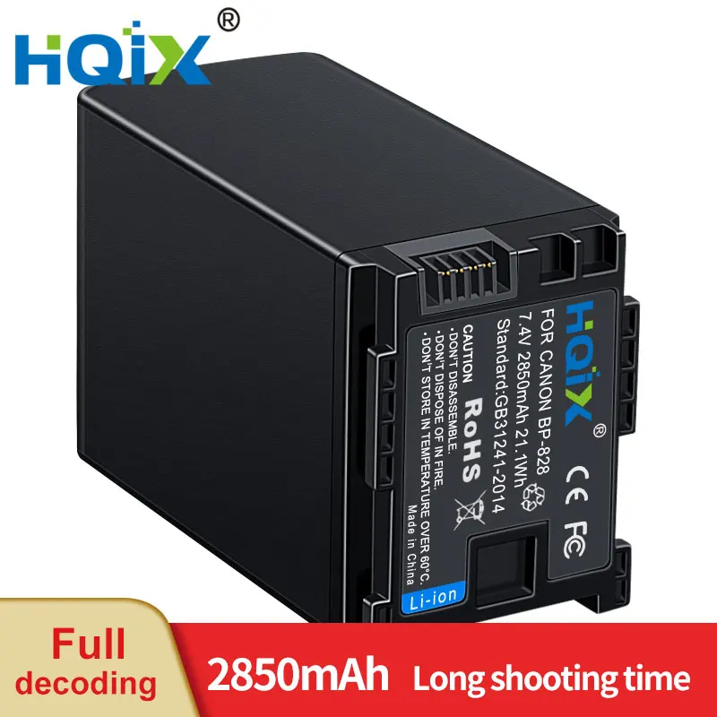 HQIX for Canon LEGRIA HF G60 XA30 G40 XA15 XF400 G26 XA11 G50 G30 X25 XA35 GX10 F405 Camera BP-828 Battery Charger