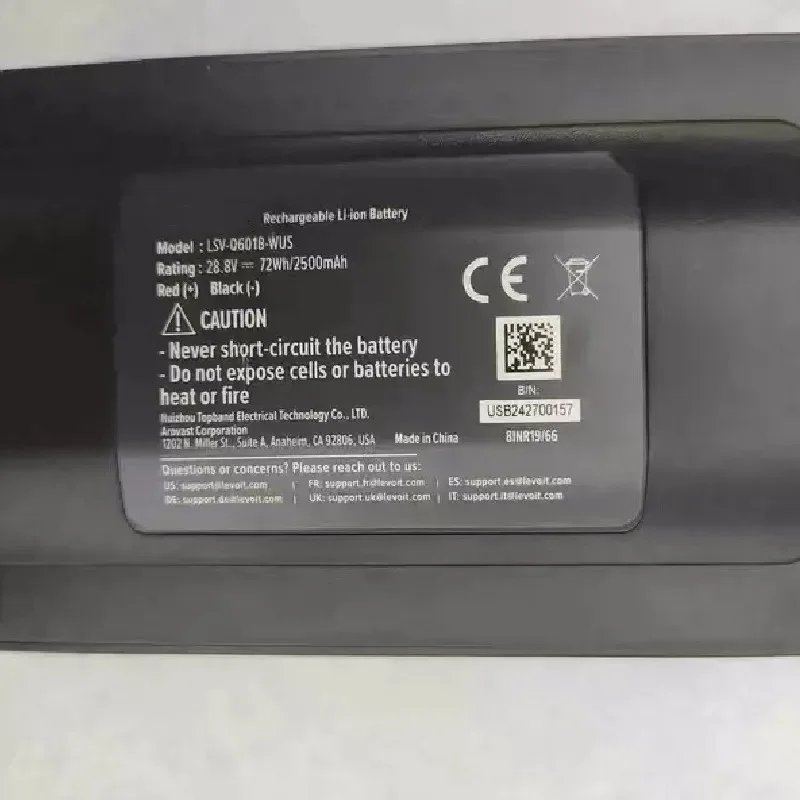 100 % Original 2500 mAh 28,8 V für Levoit LSV-Q601B-WUS Staubsauger-Akku