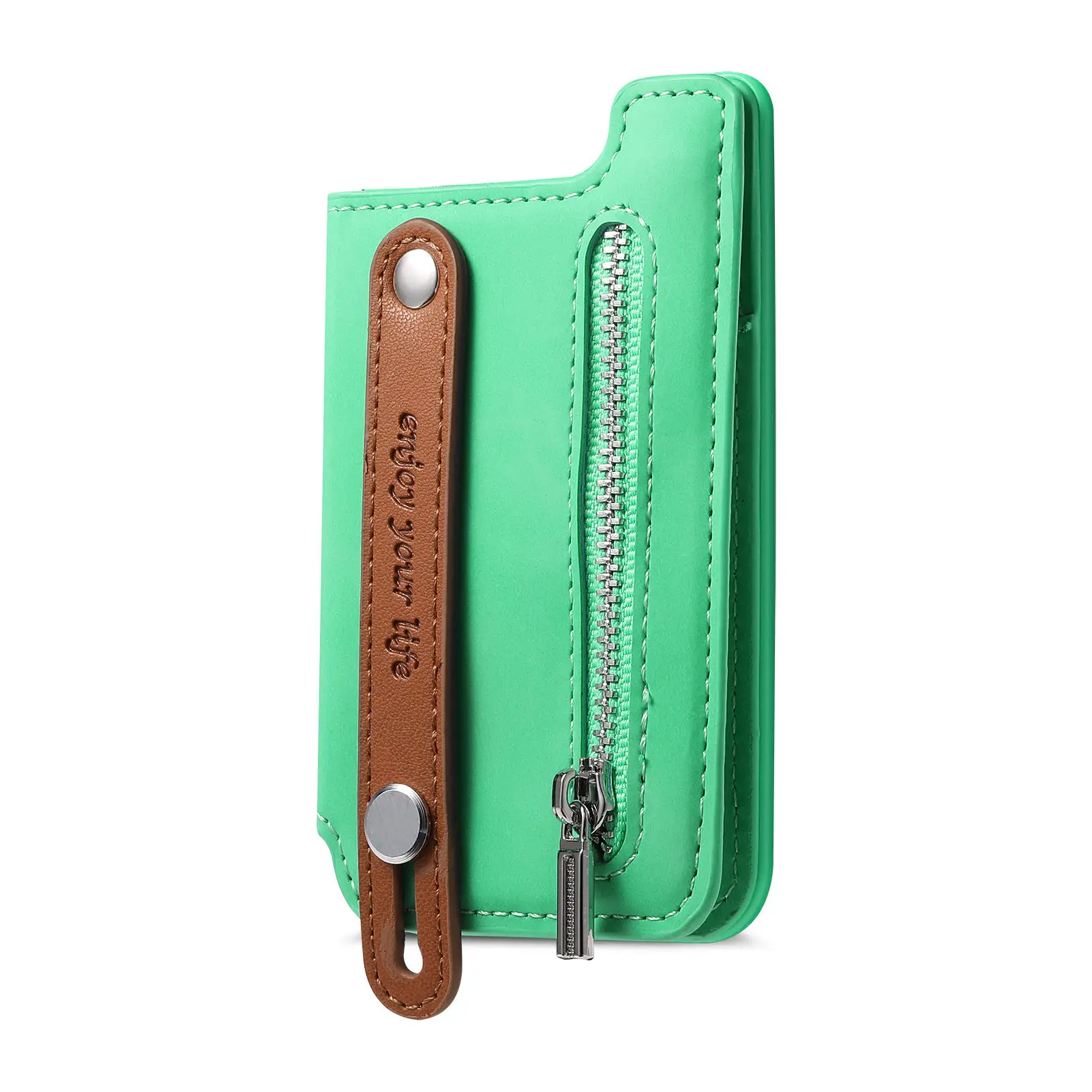 Telefoonkaarttas Draagbare portemonnee met ritssluiting Geschikt voor Magsafe Magnetische telefoonhoes Universele push-pull polsband Desktophouder - afbeelding 1
