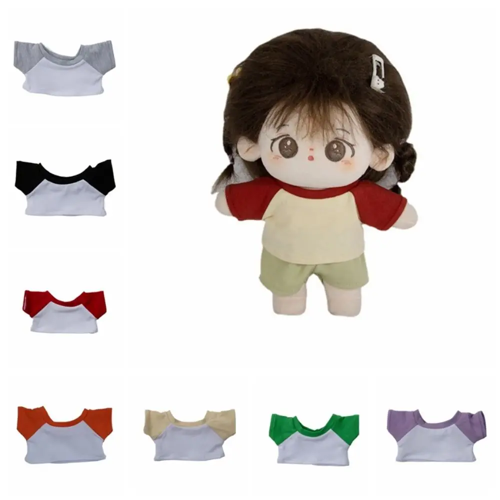 10cm 20cm Cotton Doll Short Sleeved Top Contrasting Colors Cute No Attributes Doll Clothes Casual Mini Doll T-shirt Bjd Doll