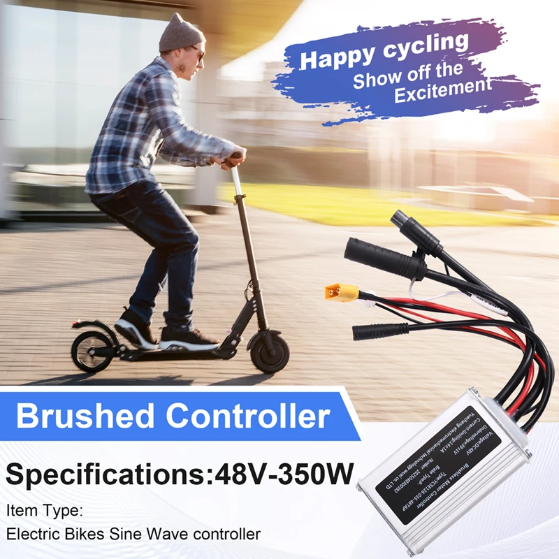 Car Electric Bikes Sine Wave Controller 48V 350W 14A Brushless Motor Controller for Protocol Instrument-ABPX