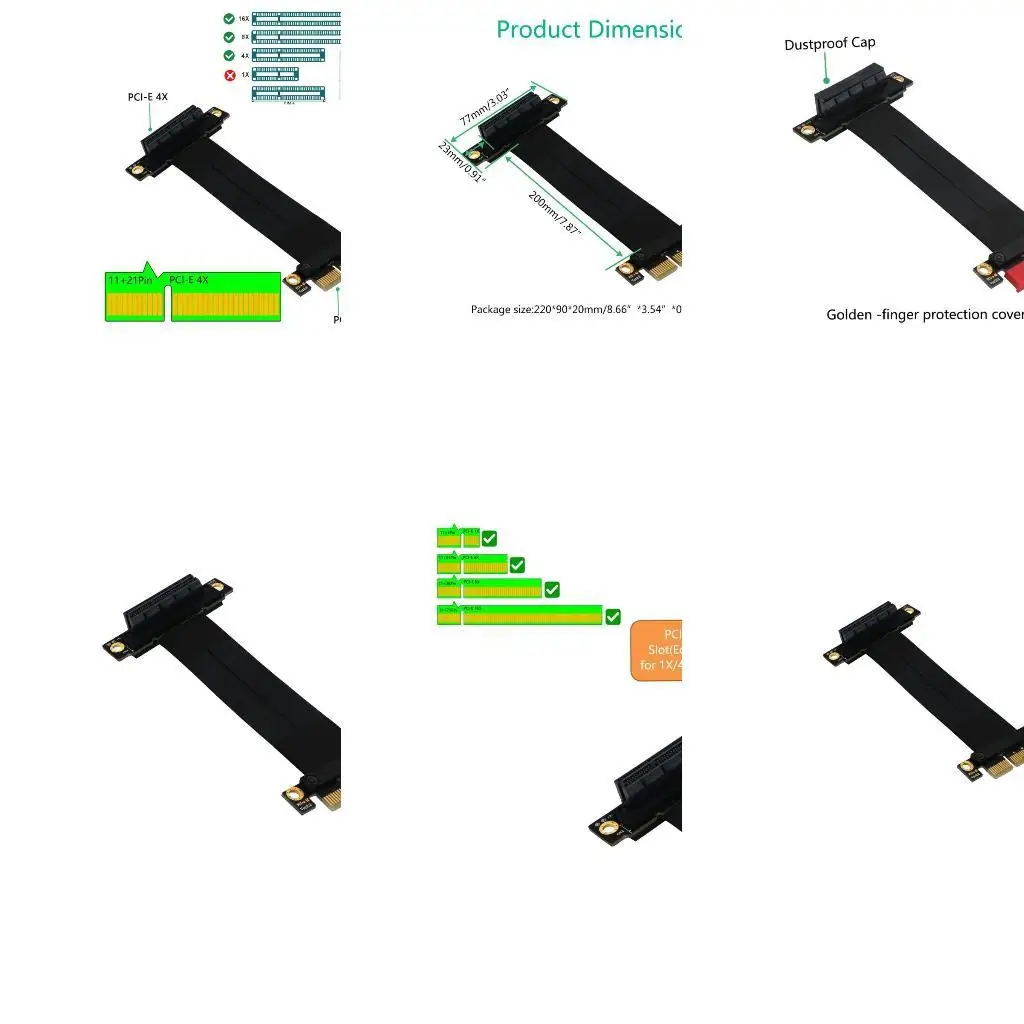 

652F 270 градусов PCI-E Express Адаптер карты Riser Extender PCI Express 270 градусов