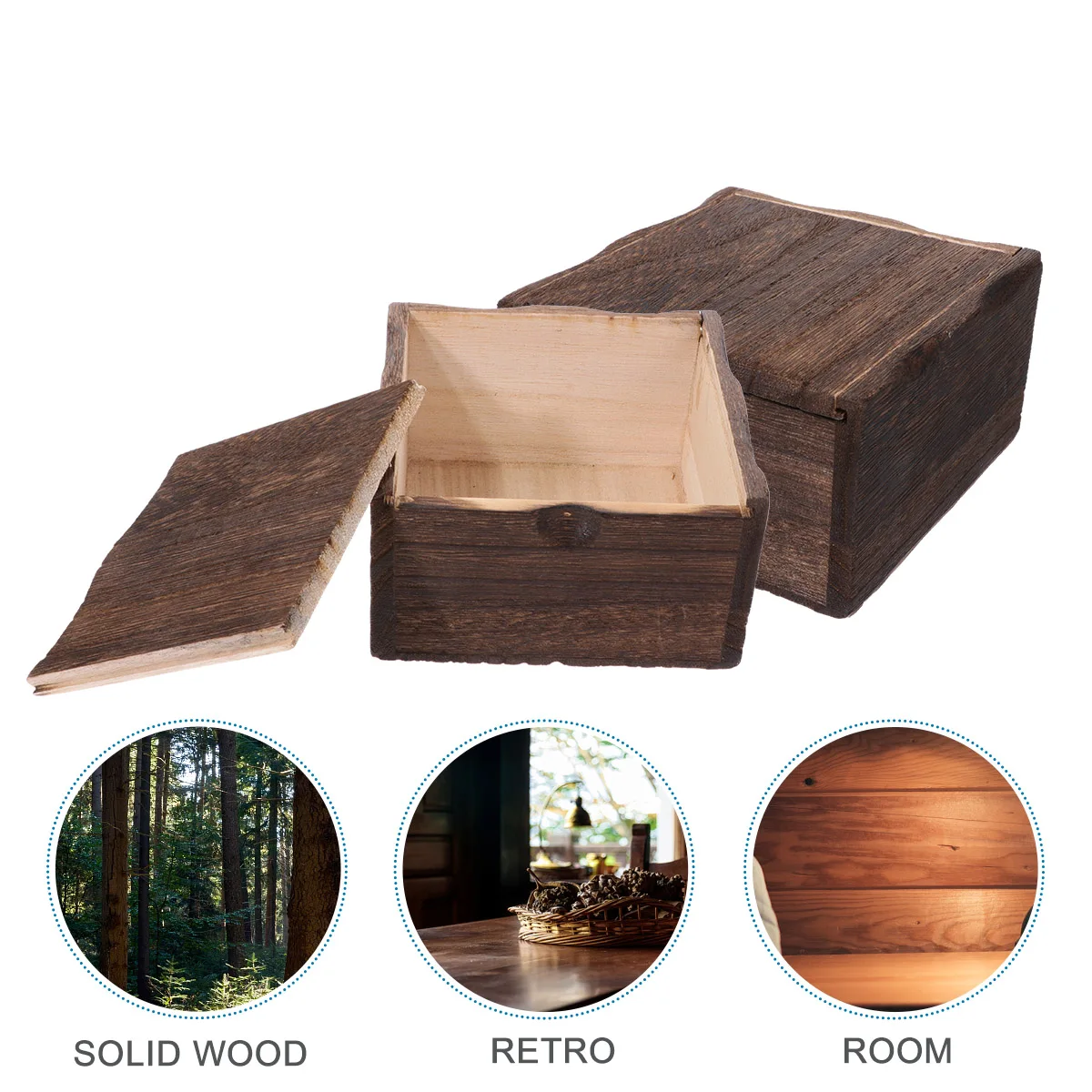 

2 Pcs Wooden Jewelry Box Store Display Container Durable Storage Retro Organizer Case