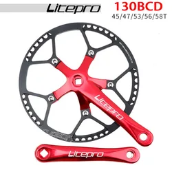 Litepro Bicycle Crankset Chainwheel Crank 45T 47T 53T 56T 58T MTB Road Bikes 130BCD Chainwheel Crankset Tooth Parts