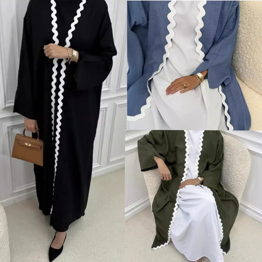 

Ramadan Muslim Dress 2 Piece Sets Prayer Clothes For Women Abaya kimono Dubai Turkey Islam Kaftan Robe Femme Musulmane