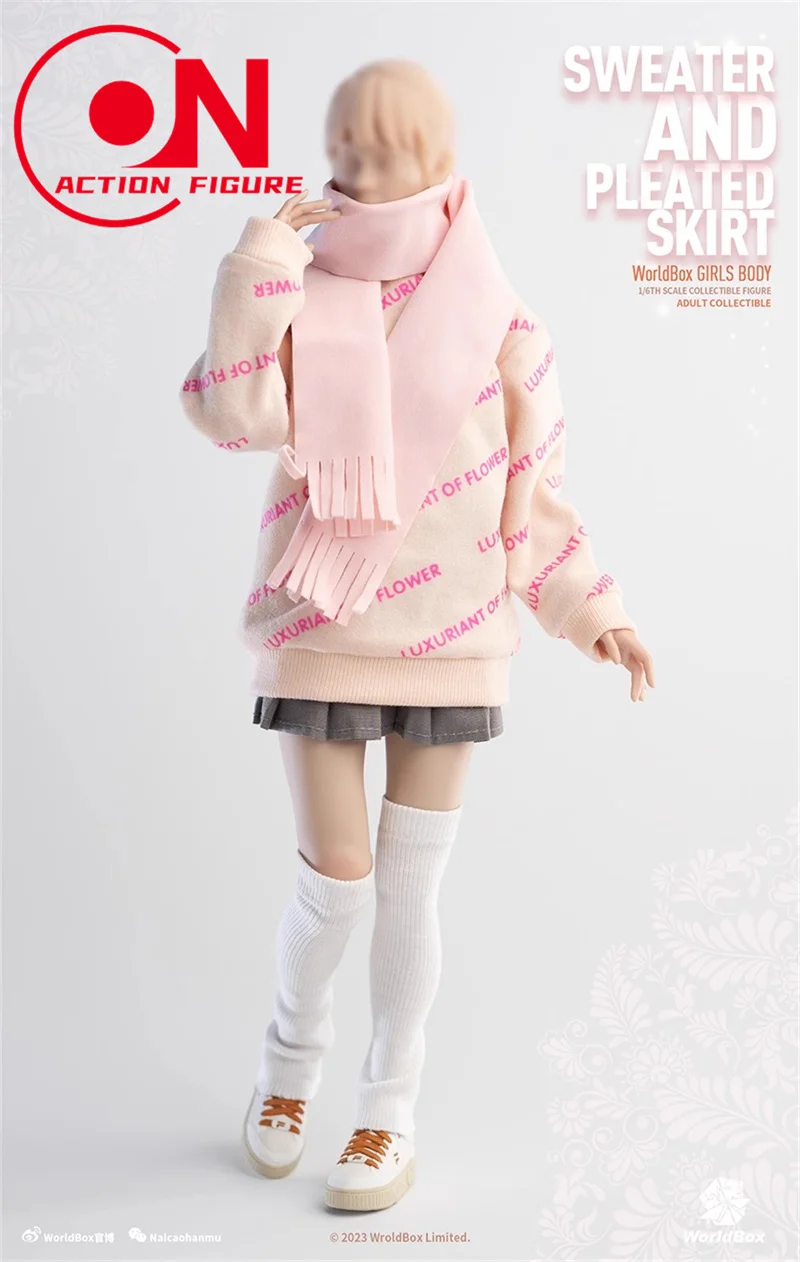 Worldbox CA010 1/6 Winter Girl Clothing Set Sweater Pleated Skirt Model Fit 12\'\' AT201 AT203 Female Soldier Action Figure Body