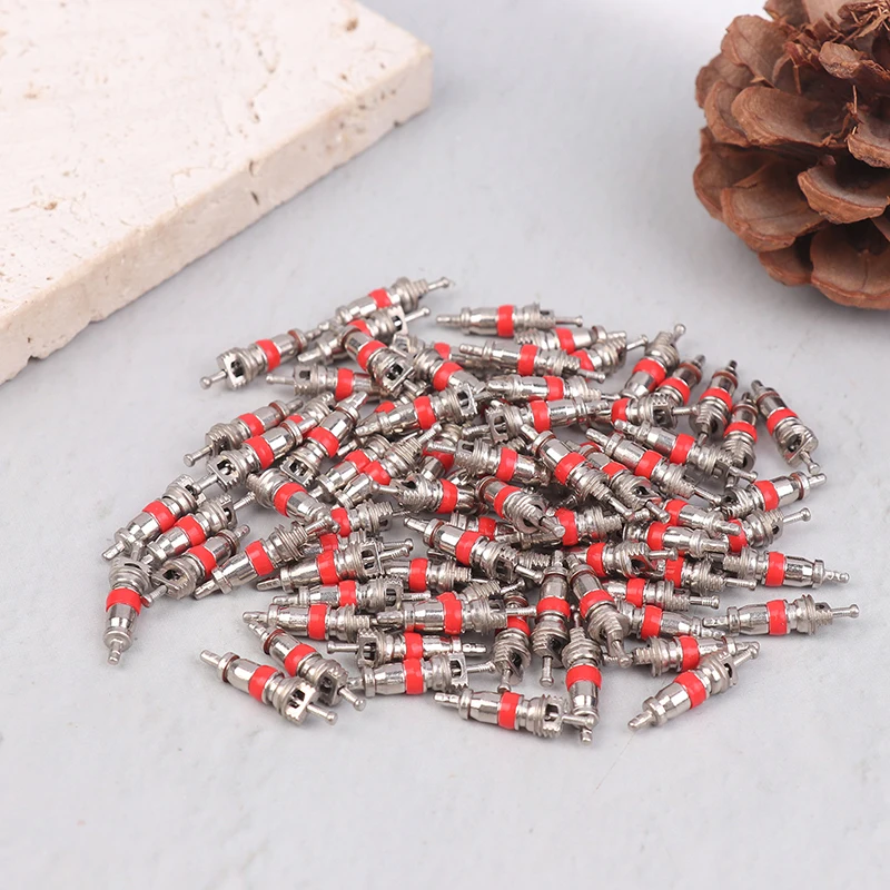 100PCS Copper Valve Core Car Motorcycle Bike Tire Valve Core US Vacuum Tyre Valve Stems Core Remover Auto Bicycle Accessories