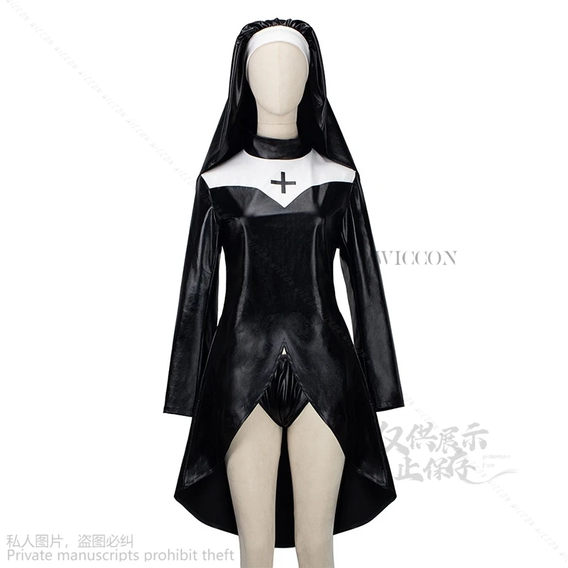 Angel Sister ที่กําหนดเองคอสเพลย์เซ็กซี่ชุดปีศาจหนังสีดํา RolePlay ชุด Halloween Carnival Pajama Party คริสต์มาสผู้หญิง