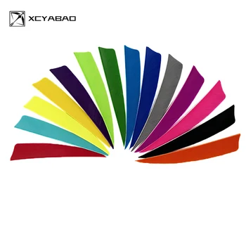 50 יחידות חץ פרוות טורקיה בגודל 4 אינץ 'עם כנפיים ישרות להגנה מפני חתיכות קשתות DIY ציוד ציד 4 אינץ'