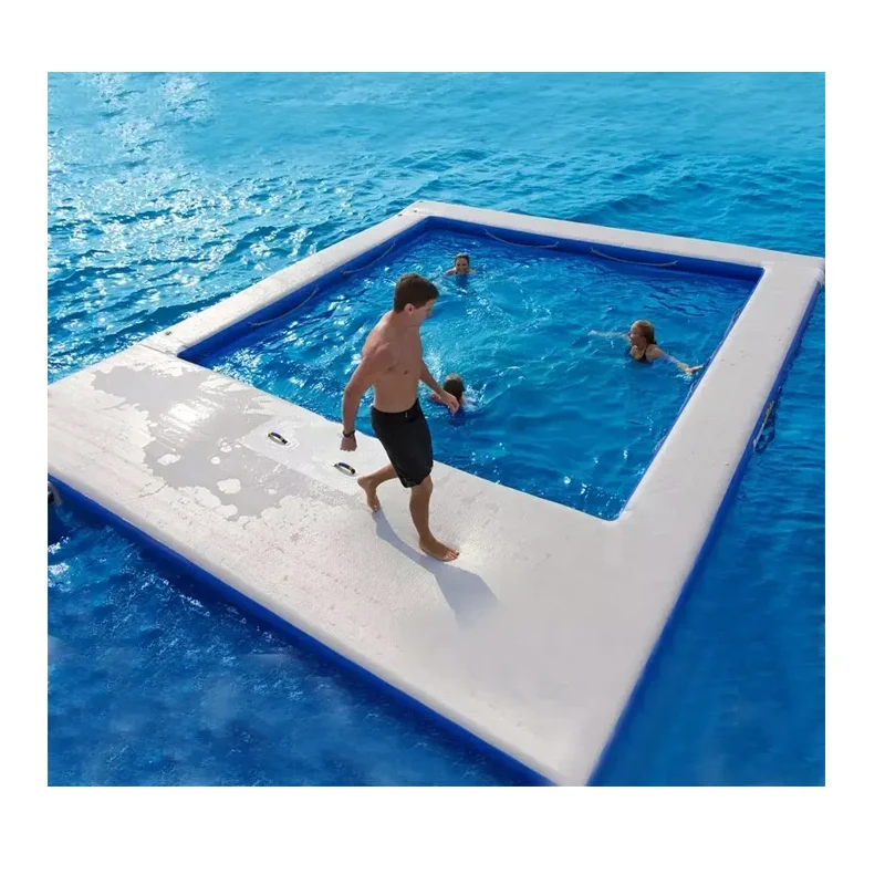 Inflatable buoy - durable, portable, floating for yachts and swimming pools - inflatable pool with net