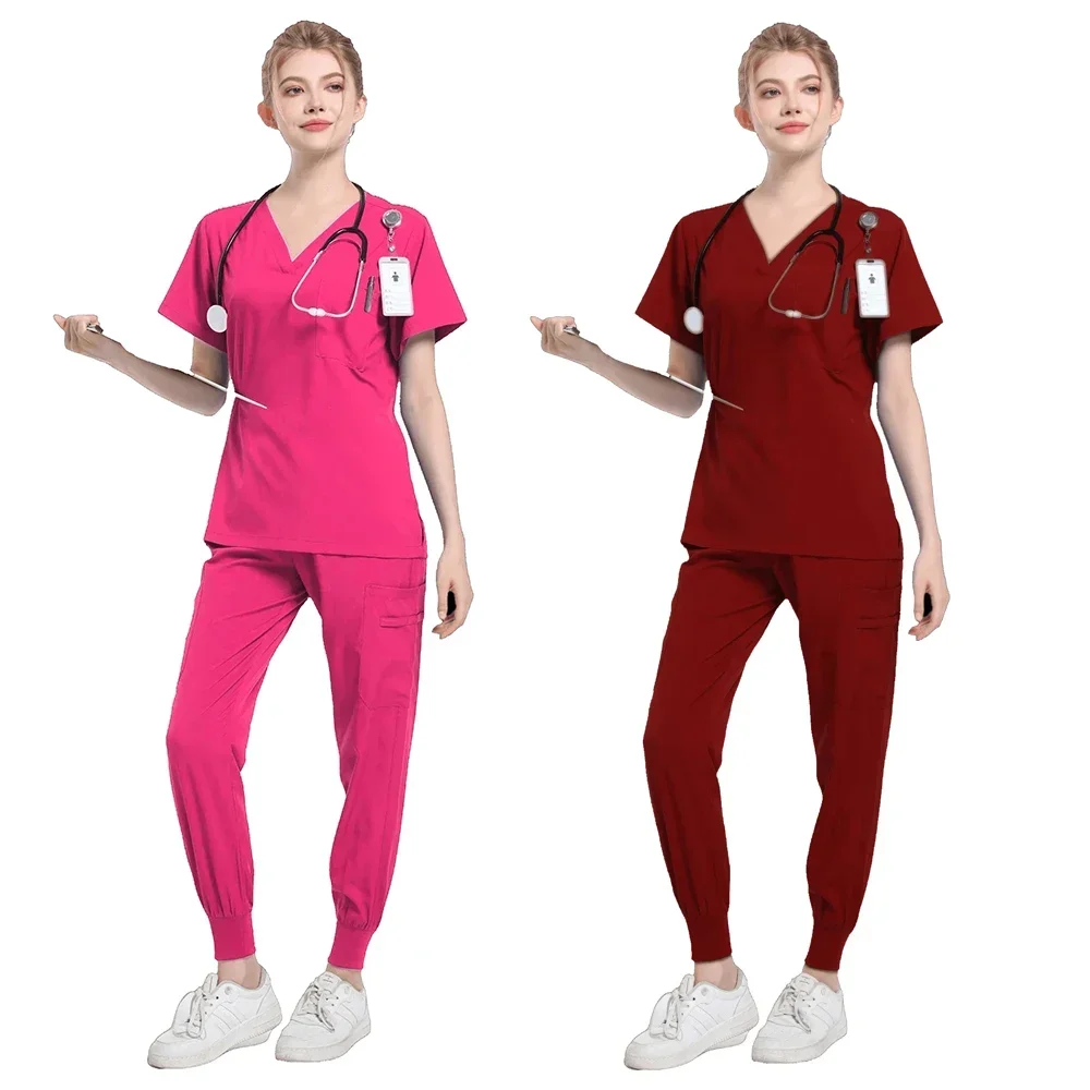 Uniforme d'hôpital à manches courtes pour médecin, spa, salon de manucure, clinique dentaire, ensemble médical trempé, beauté pour animaux de compagnie, accessoires d'infirmière vétérinaire, court