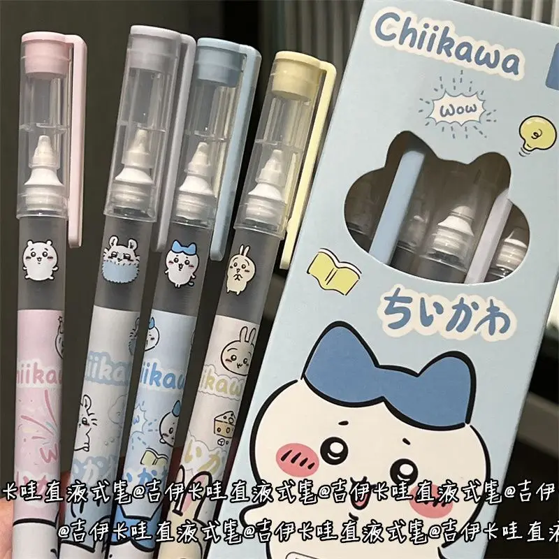 مجموعة أقلام جل الحبر الأسود Chiikawa Hachiware Usagi، مستلزمات مكتبية مدرسية، أدوات مكتبية للكتابة، هدايا للأطفال والبنات