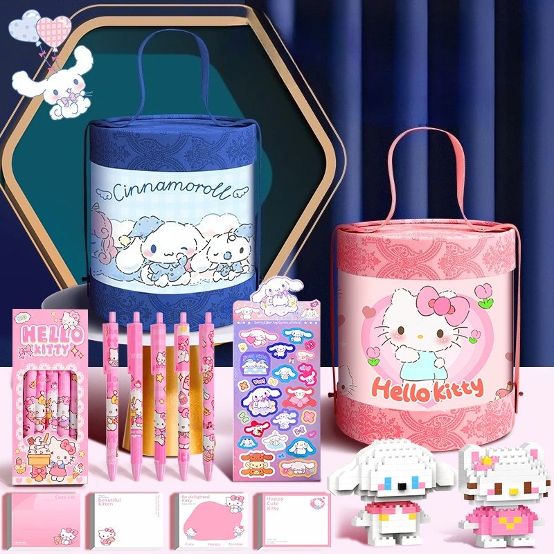 

Набор канцелярских принадлежностей Sanrio: Kuromi, Melody, Hello Kitty, Cinnamoroll. Милый подарочный набор в коробке для детей и школьников.
