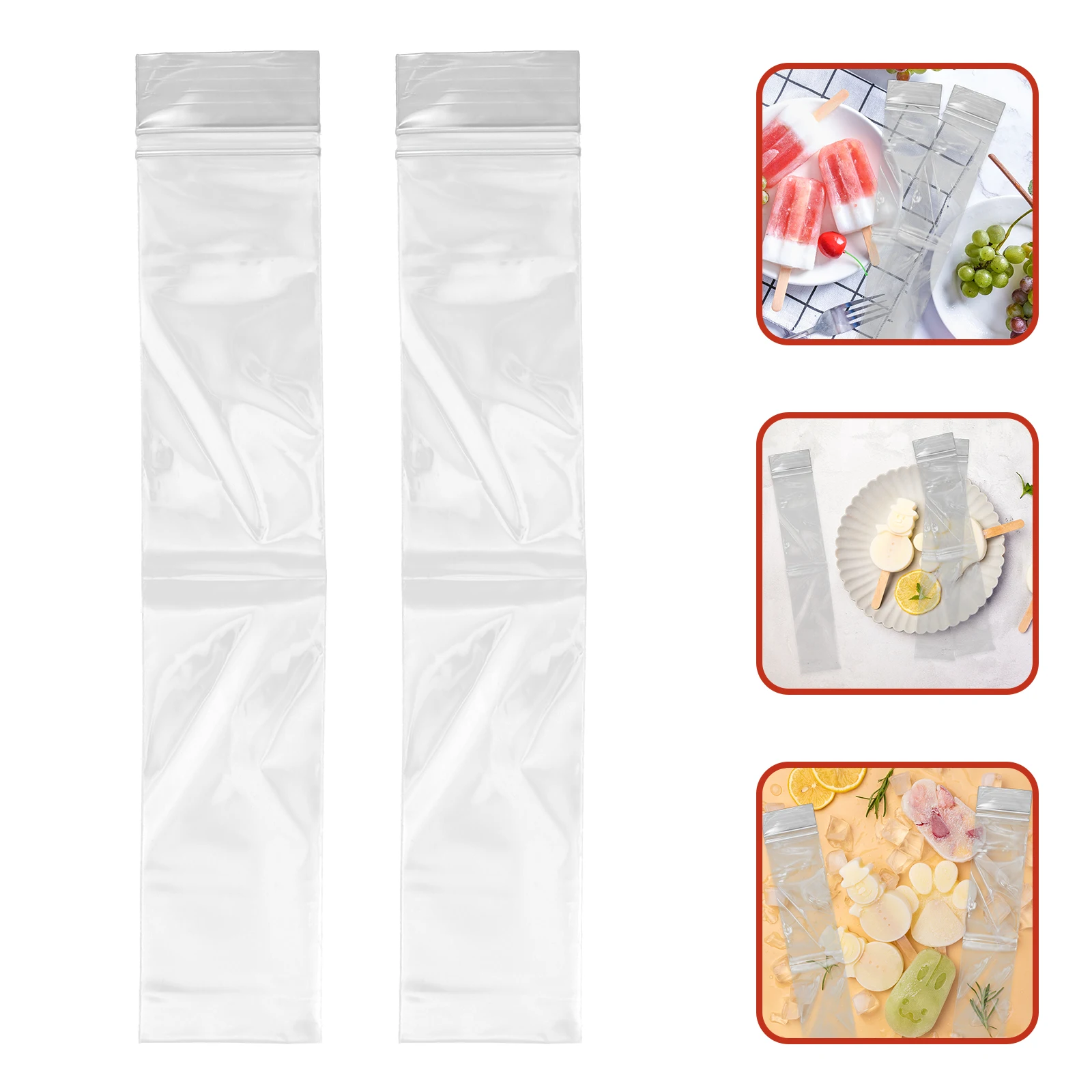 

100pcs Ice Pop Molds Bags Double Seal DIY Candy Plastic Freezer Pop Pouches Summer Ice Cream Treats Portable Leak Proof