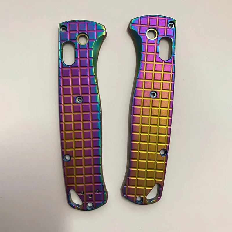 Colorful Titanium Alloy Knife Grip Handle Scales For Genuine Benchmade Bugout 535 Knives DIY Making Accessories Parts