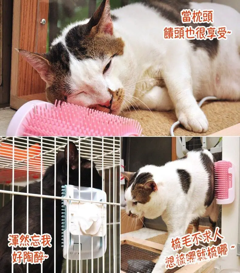 Indoor Bedroom Large Cat Itch Remover Fixed Cage Wall Corner Brush Scratch Toy Pet Massage Wall Sticker
