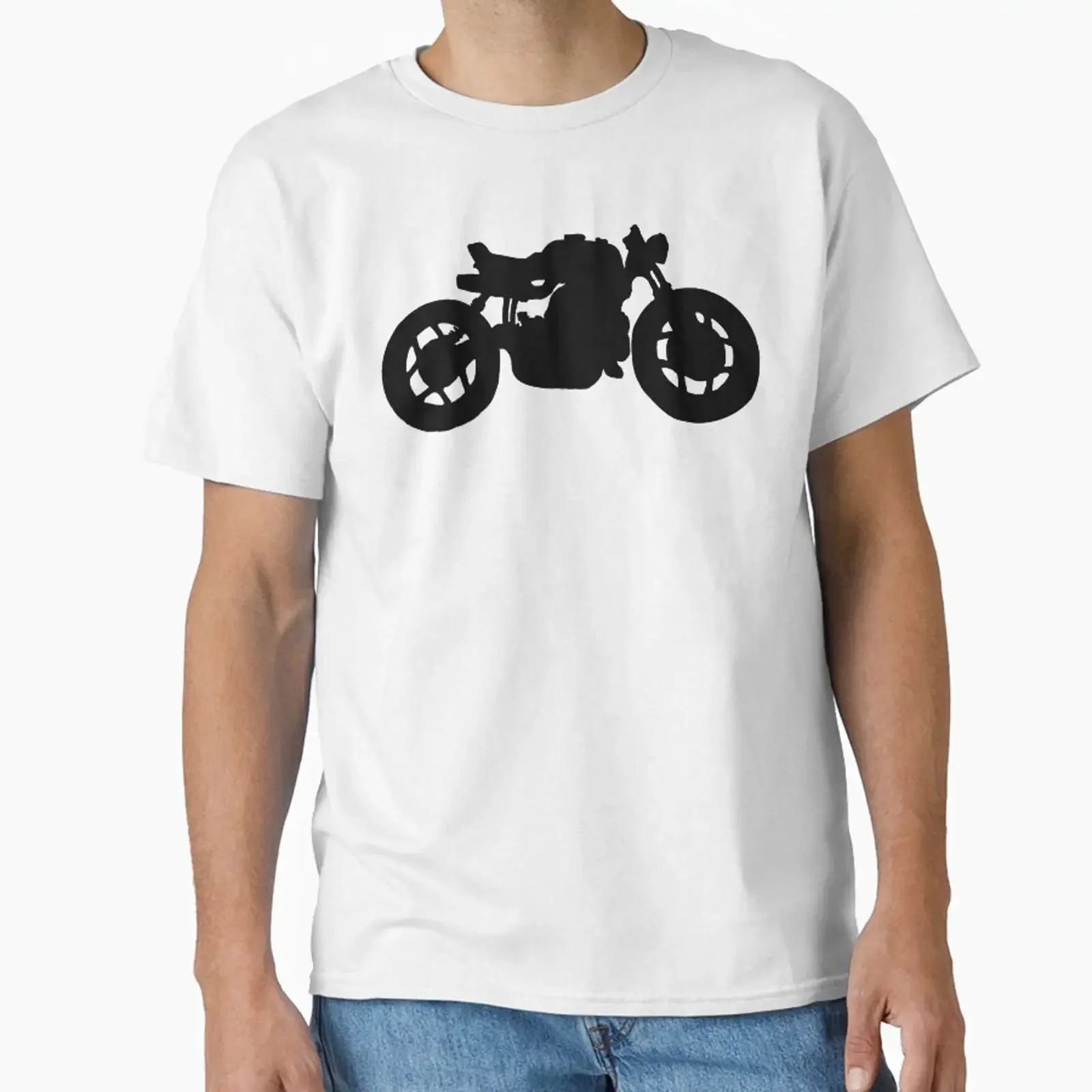 cafe racer bobber bike designed and sold by Aubre yHowucvb vintage Washed Versatile Stretched Soft designer clothes Unisex