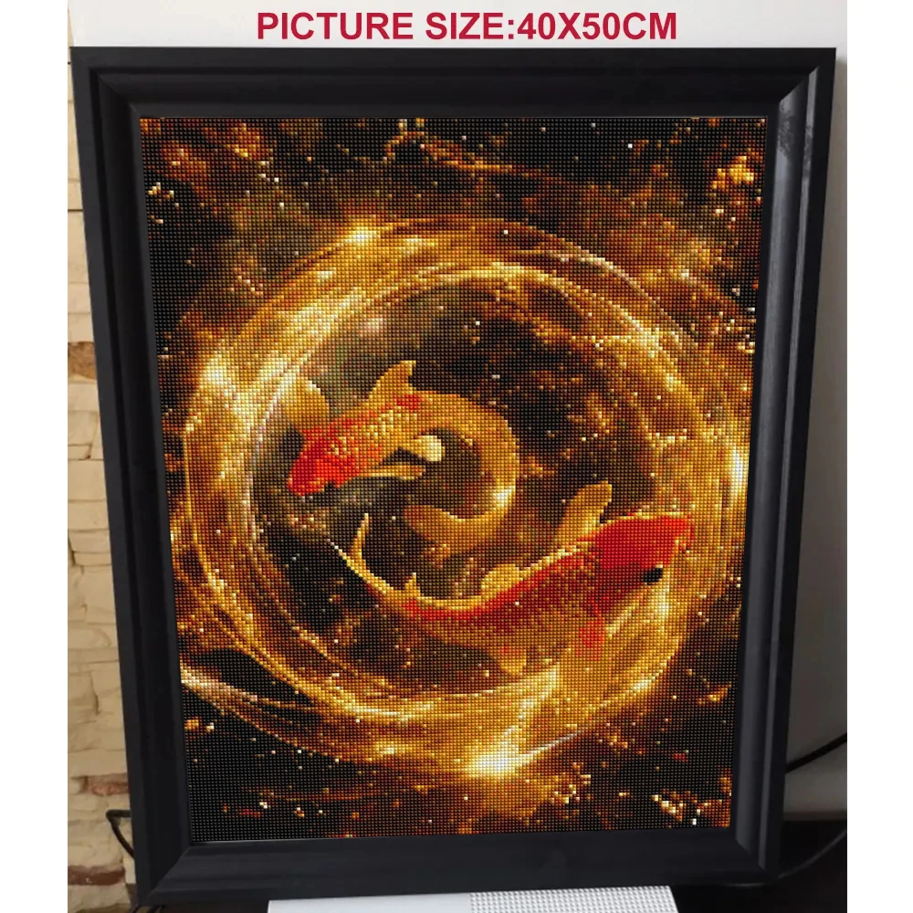 5D Fantasy Koi Fish Diamond Painting New 2024 DIY Full Round Square Diamond Mosaic Embroidery Kit Rhinestone Home Decoration