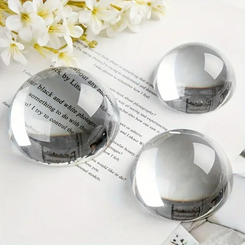 1Pc 60MM Clear Half Sphere Crystal Ball Paperweight Magnifying Flatback Glass Decor Gift