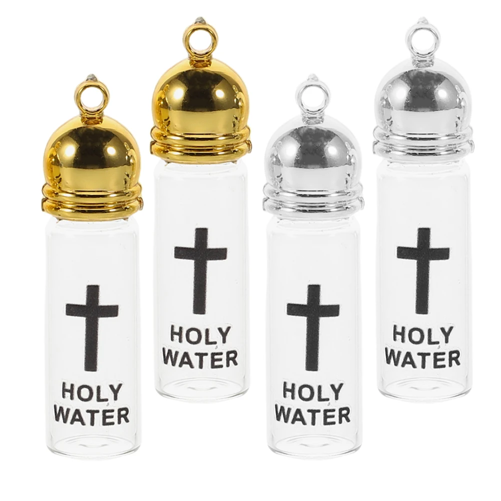 4 قطع من زجاجات المياه المقدسة بتصميم زجاجي مانعة للتسرب وحاويات معمودية مسيحية محمولة دينية #5