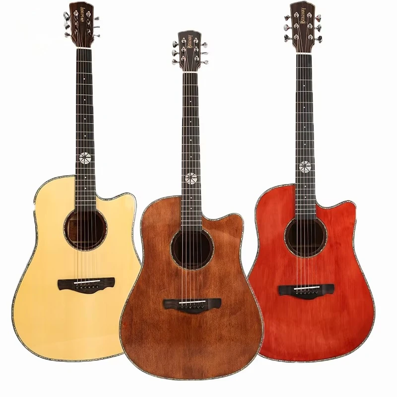 

G34 Лидер продаж 41-дюймовая деревянная шея из палисандра натурального цвета OEM народная акустическая гитара для мужчин и женщин