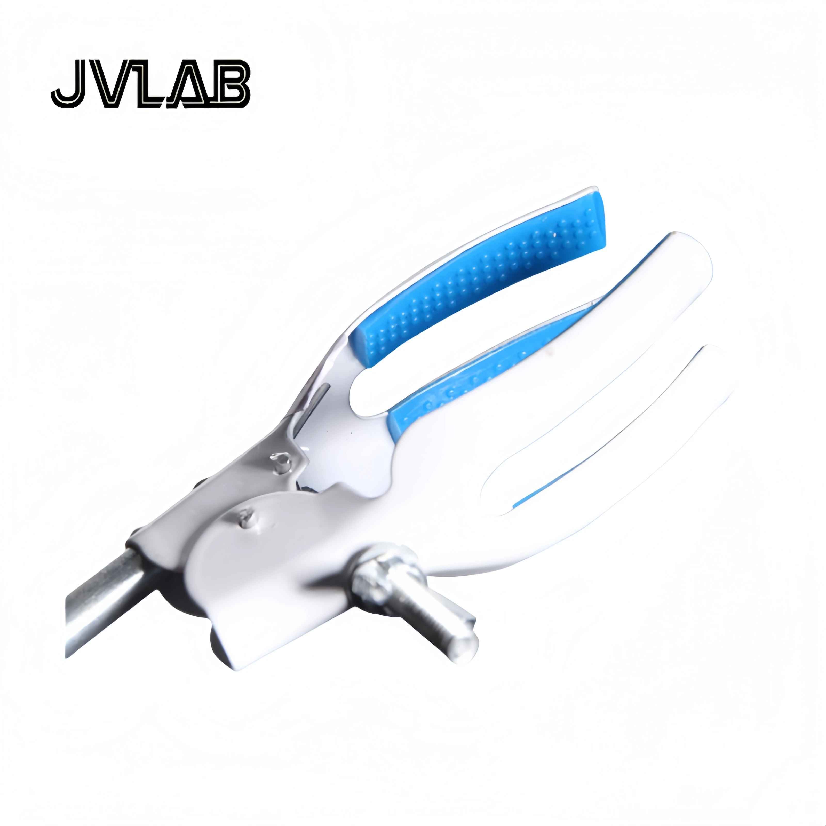 JVLAB Pince de réglage simple à 4 broches avec mâchoires recouvertes de caoutchouc, pince à quatre griffes rotative robuste en fer pour utilisation en laboratoire,