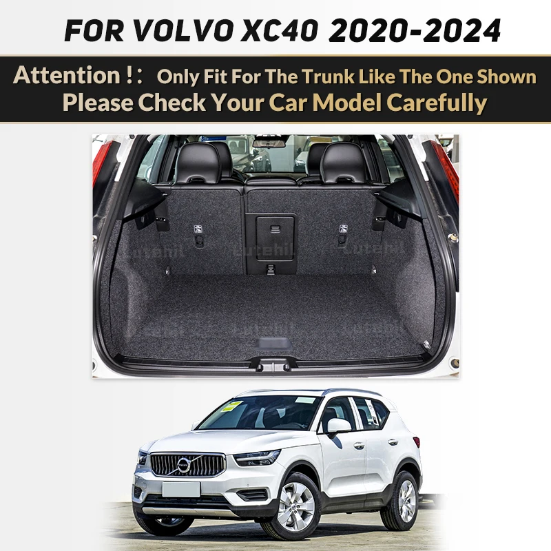 For Volvo XC40 2020-2024 23 22 21 Auto Full Coverage Trunk Mat Lutehil Car Boot Cover Pad Cargo Liner Interior Accessories