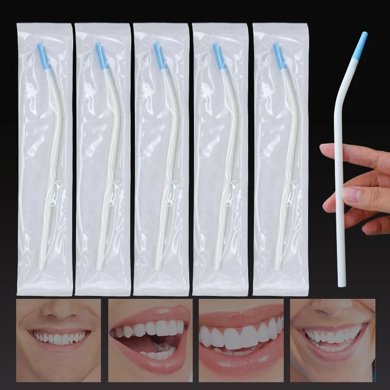

100Pcs Disposable Long Slim Surgical Suction Tips Tube Dental Clinic Dental Surgical Tool Instrument