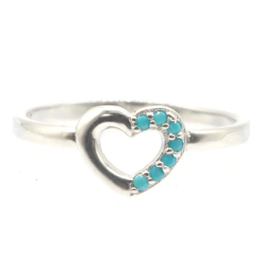 

Buy 3 Get 1 Free 8x7mm 1.5g Deluxe Jazaz Blue Turquoise White Sapphire CZ Gift Real 925 Solid Sterling Silver Rings