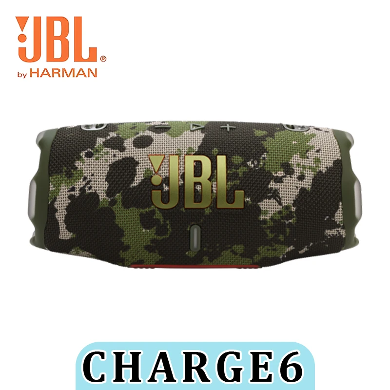 

JBL CHARGE6 camouflage style Bluetooth speaker with heavy bass and full body waterproof design, portable outdoor camping speaker
