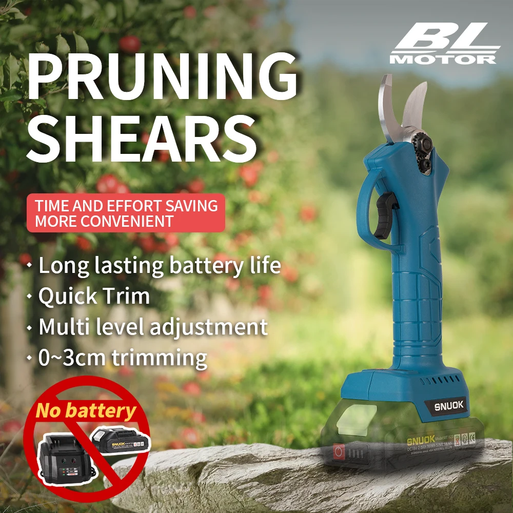 Snuok Bare-Machine Brushless Electric Shear Power Tool Outdoor Tree Trimming and Cutting Machine for Makita 18V Lithium Battery