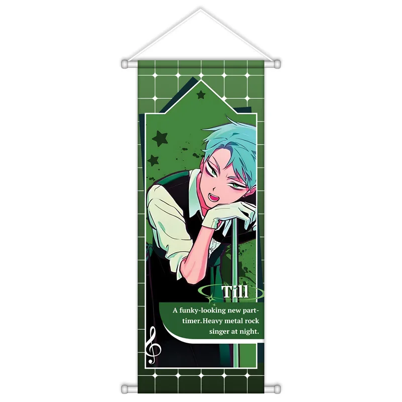 VIKAMA Green Black Rock Band Anime Wall Scroll Tapestry Music Guitar Hero Art Fabric Poster for Teen Bedroom Dorm Gift