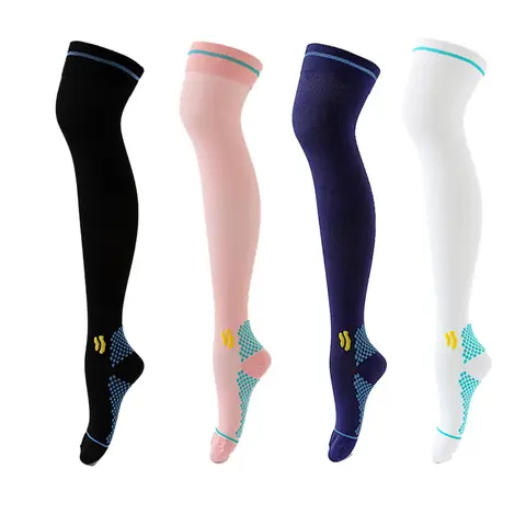 Above Knee High Compression Stockings Marathon Climbing Hike Sports Compress Socks Nylon Dot Men Women Pressure Nurse Stockings