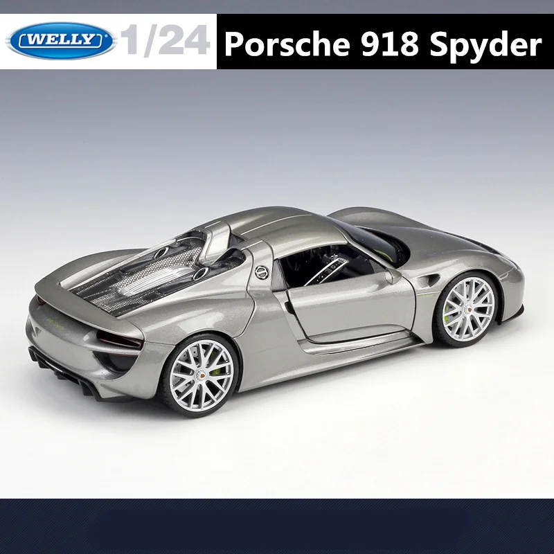 WELLY 1:24 Porsche 918 Spyder Alloy Sports Car Model Diecast Metal Toy Racing Car Vehicles Model Simulation Collection Kids Gift