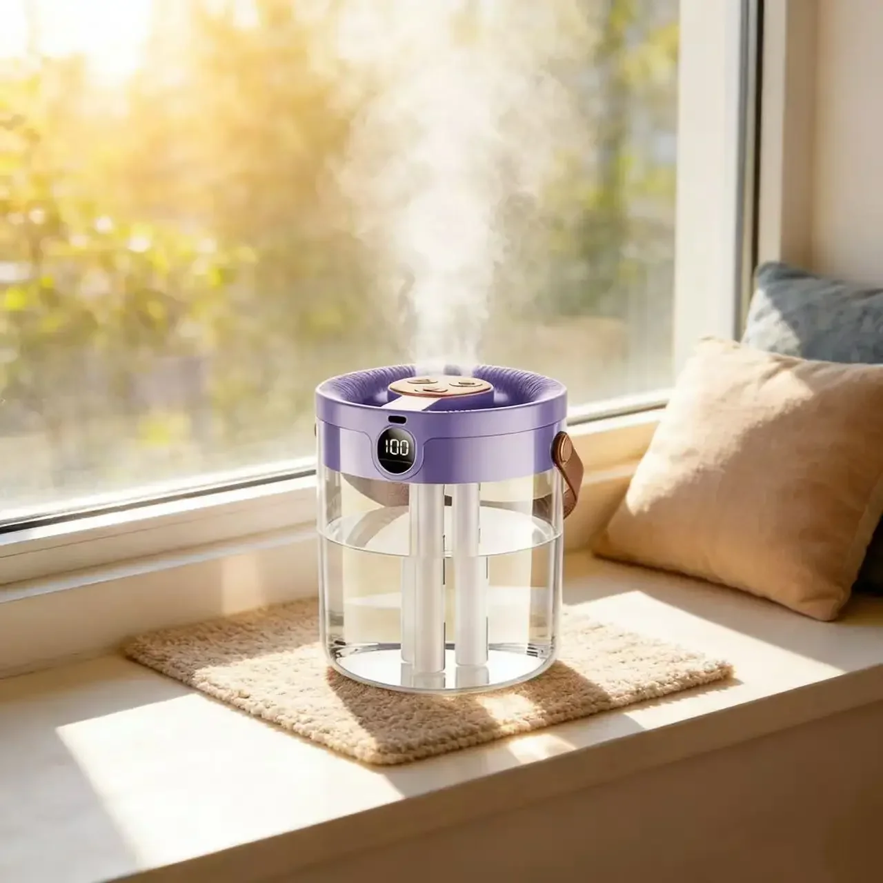 Night Light Triple Spray Humidifier Quiet Large Mist for Bedroom Home Office Safe for Pregnant Women Babies Tap Water Compatible