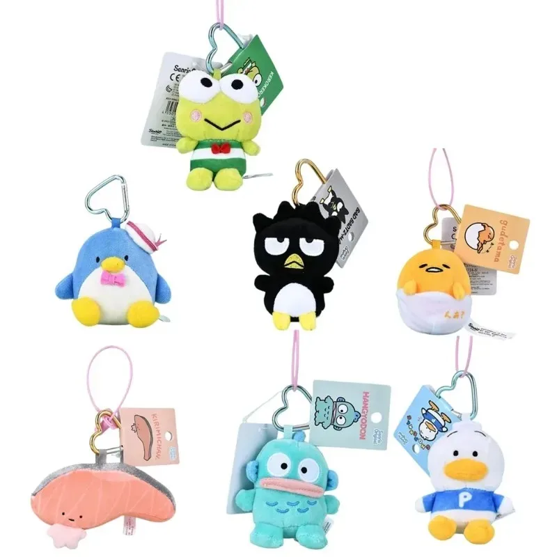 Kawaii Sanrios Gudetama Sam Gudetama Ahiru no Pekkle Plush Doll Keychain Hangyodon keyring My Melody Stuffed Backpack Pendant - view 4