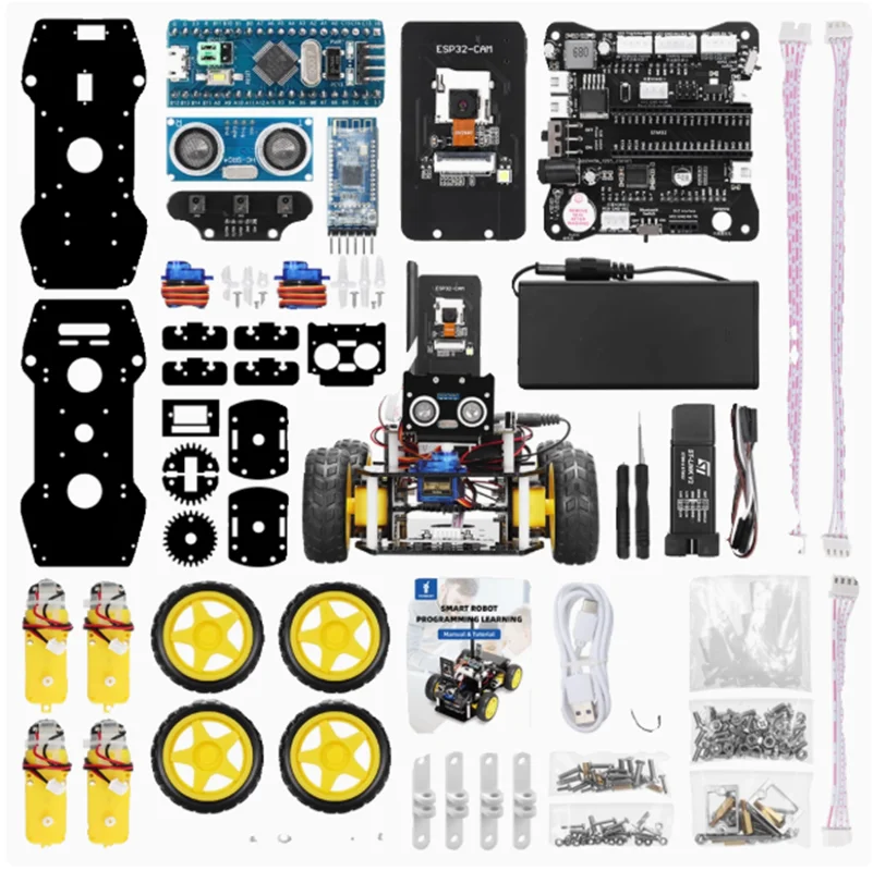 ESP32-32 camera programmeren onderwijs robot auto IoT ultrasone intelligente obstakel vermijden programmeren kleine auto kit