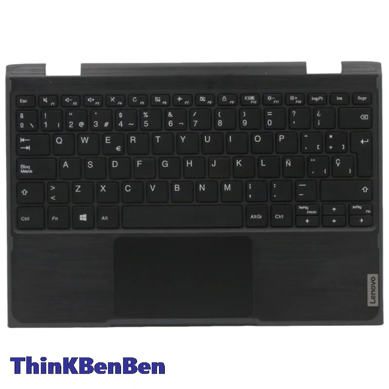 Coque supérieure de clavier noir espagnol ES, coque repose-poignets pour Lenovo 300e 2nd Isabel 5CB0T45059