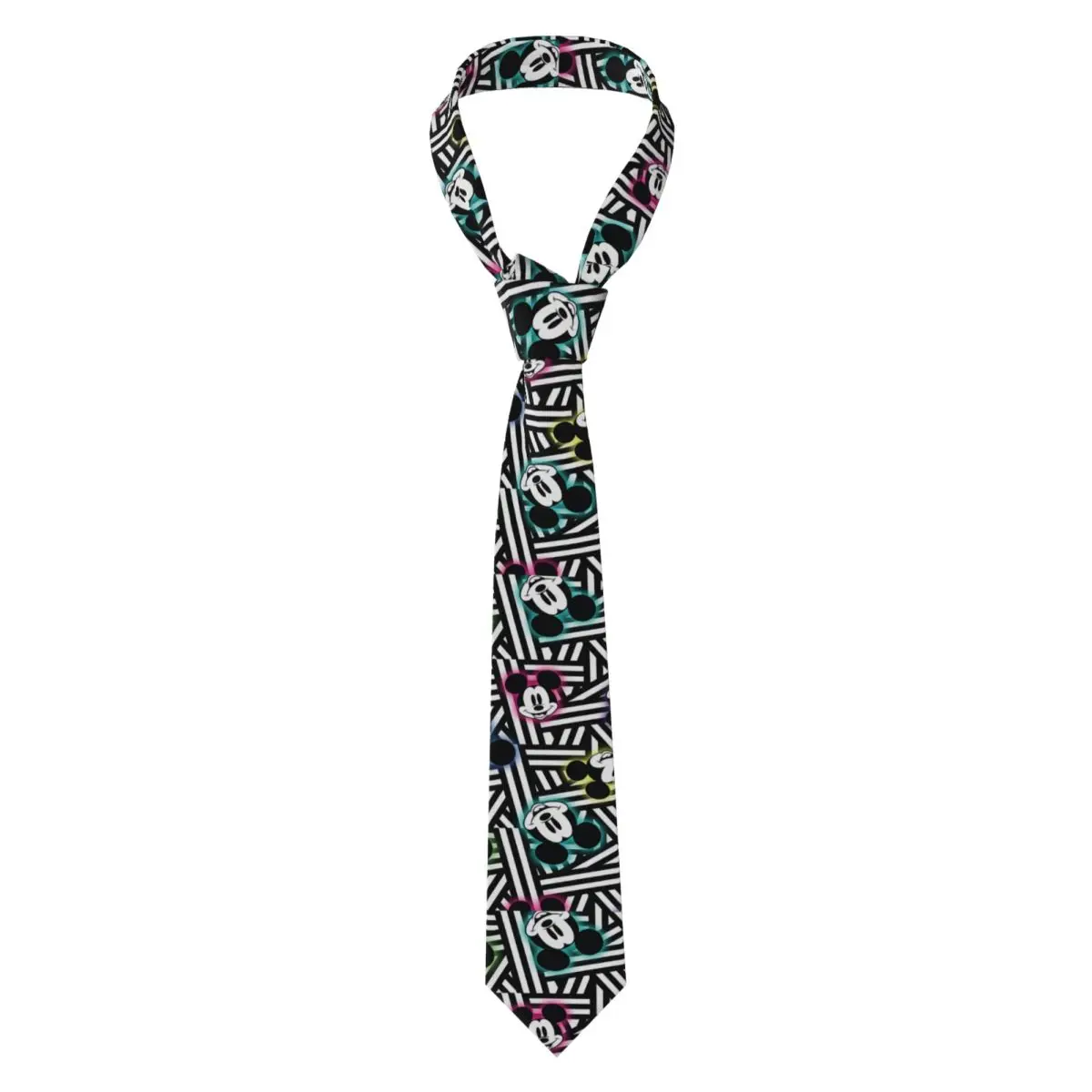 

Mickey Pattern Necktie Men Women Fashion Polyester 8 cm Narrow Neck Ties for Men Accessories Cravat Cosplay Props