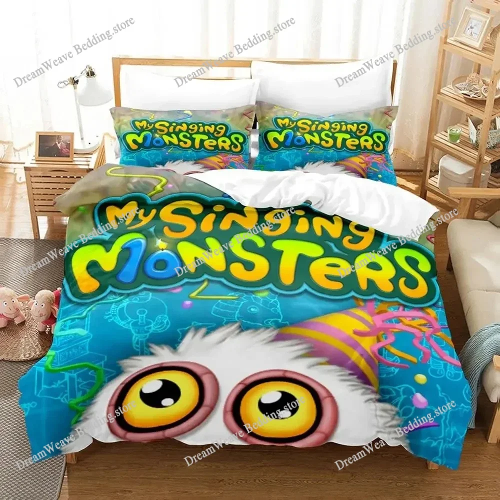 

My Singing Monsters Cartoon Game Pillowcase Bedding Set Boys Girl Bedroom Decoration Children Gift Single Double Large Size