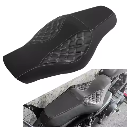 Motorcycle Driver Rear Passenger Two Up Seat For Harley Sportster XL 883 1200 48 Black