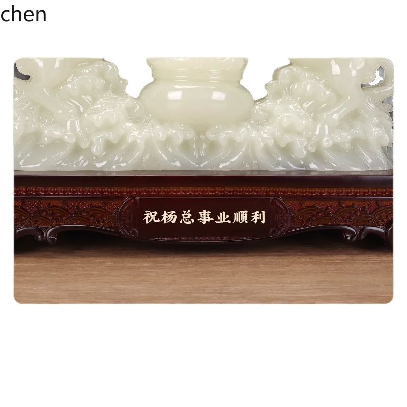 CZ  Double Horse Treasure Basin Ornament for Home Living Room, Entryway Decoration Store, Housewarming, and Opening Gifts