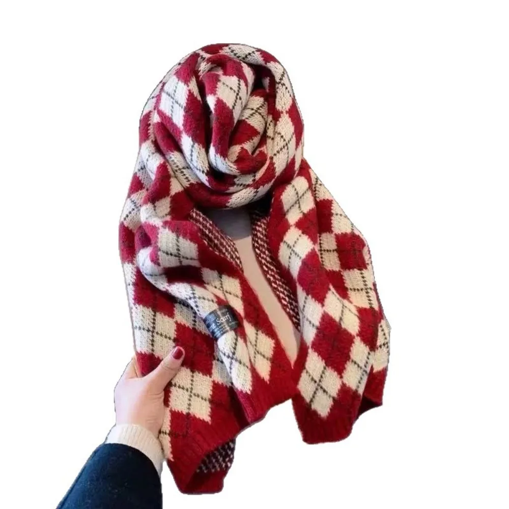 وشاح المعين الشتوي للسيدات هدية العيد للزوجين وشاح طالب متعدد الاستخدامات محبوك وشاح سميك دافئ