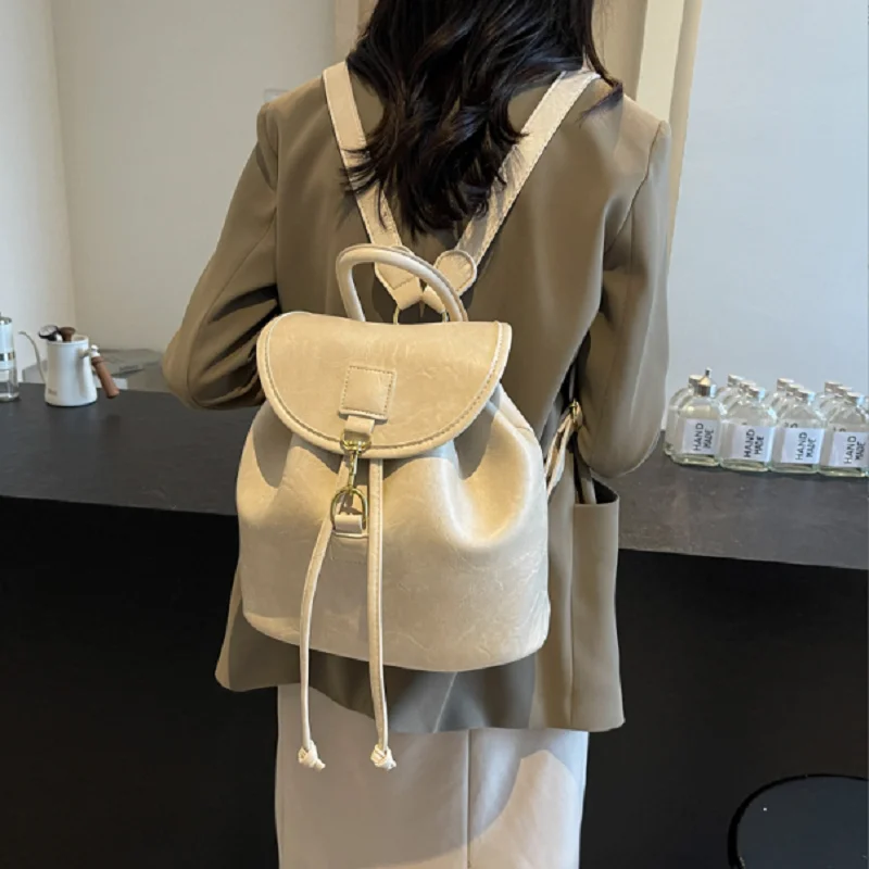 2026 Korean Fashion Tassels De - Leather Backpack Vintage ulasan dan harga