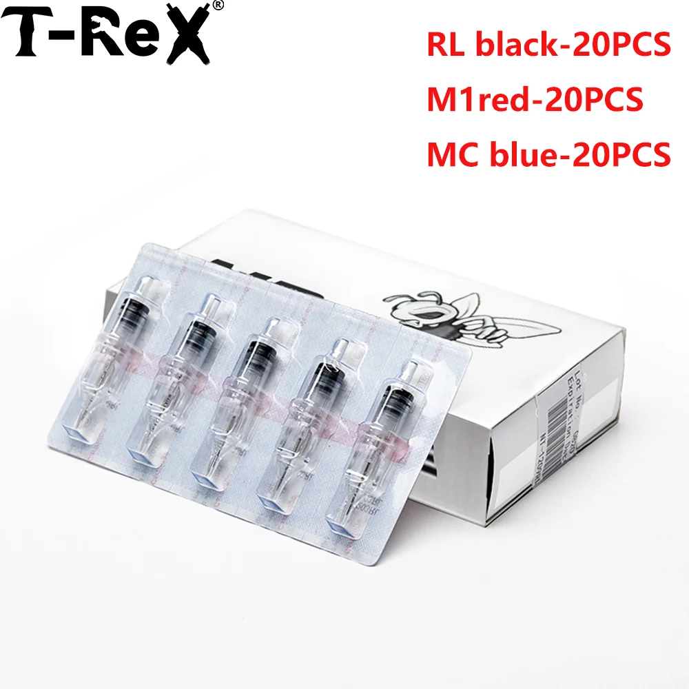 

T-Rex NB 20 шт. смешанного типа одноразовый картридж для татуировки игла мембранная система стерилизация безопасный картридж иглы для татуировки